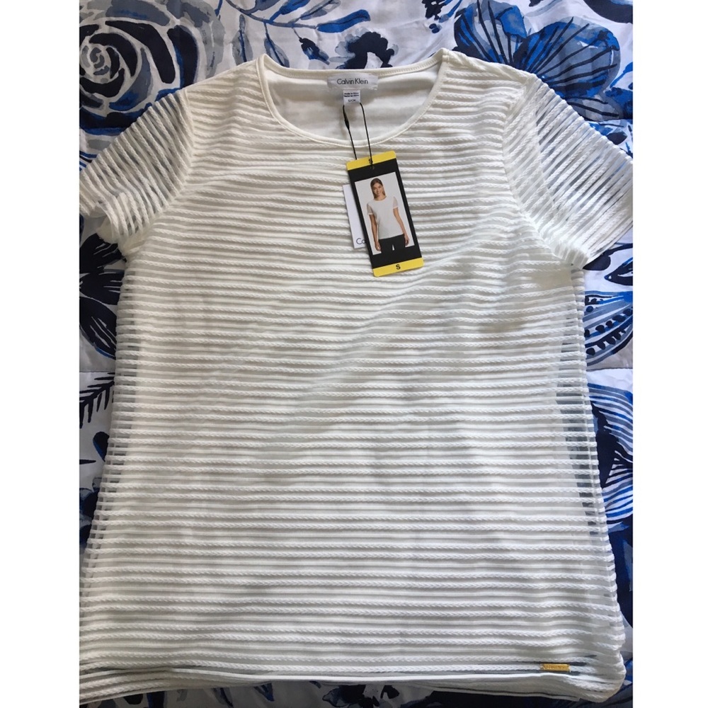 Calvin Klein Ivory short sleeve dress shirt